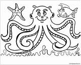 Octopus Coloring Pages Kids Fish Para Colorear Printable Fishing Color Acuaticos Animales Preschoolers Print Clipart Library Comments Popular sketch template