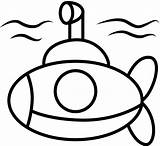 Submarine Coloring Underwater sketch template