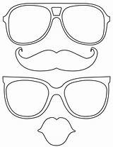 Props Glasses Printable Lips Photobooth Visit Mustache Coloring Pages sketch template