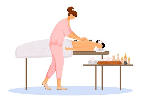 masseuse in uniform flat color vector illustration spa salon body