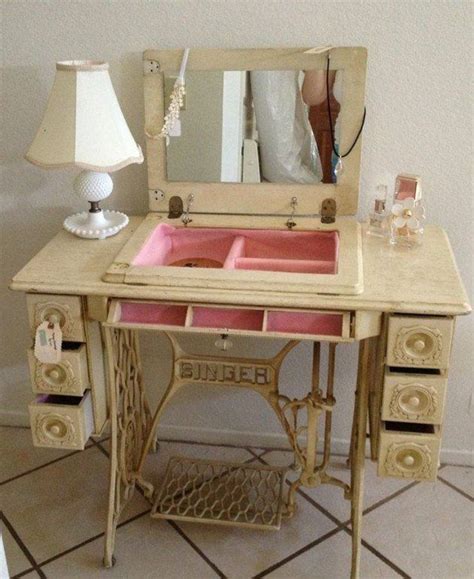 vintage sewing machine cabinet repurposed   pretty vanity pictures