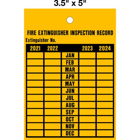 fire extinguisher inspection tag western safety sign