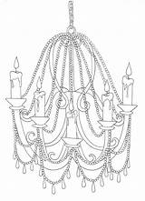 Chandelier Coloring Drawing Template Tumblr Light Sketch March sketch template