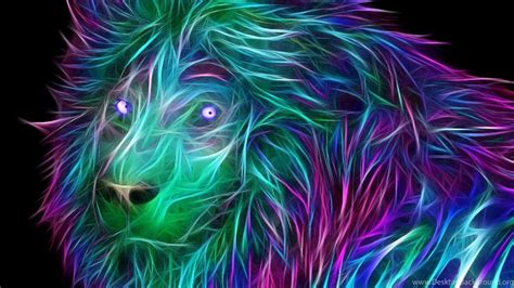 Download Wallpapers 3840x1200 Abstract 3d Art Lion Dual