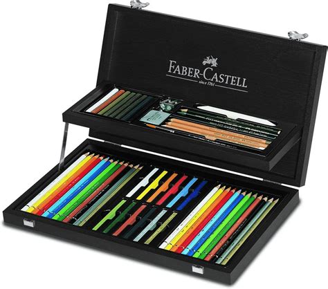 faber castell art graphic compendium holzkoffer  ab
