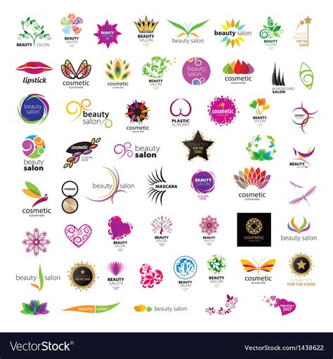 collection  logos  cosmetics royalty  vector image