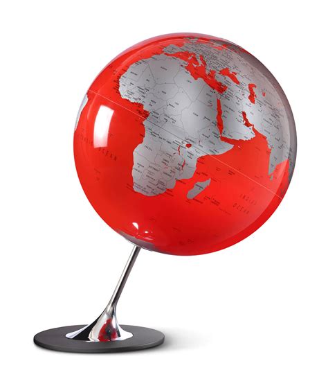 anglo red globe contemporary red ocean world globe  steel base
