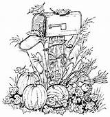 Coloring Pages Autumn Fall Harvest Pumpkins Mailbox Thanksgiving Adult Rubber Halloween Scene Stamp Northwoods Pumpkin Stamps Sheets P759 Drawings Choose sketch template