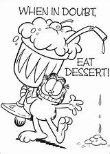 Garfield Coloring Dessert Pages Eat Printable Doubt When Cartoons Color Desserts Cheescake Hands Down Go Online Kids Categories Getcoloringpages Popular sketch template