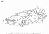 Delorean Future Back Pages Coloring Drawing Template Draw sketch template