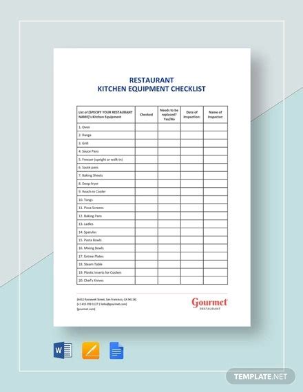 equipment checklist gotilo