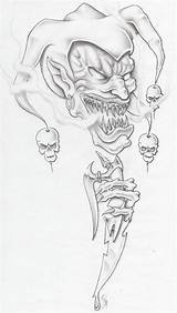 Tattoo Clown Evil Joker Goblin Drawing Sketches Tattoos Drawings Idea Sketch Scary Skull Designs Creepy Clowns Dubuddha Pencil Coloring Flash sketch template