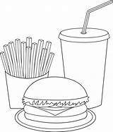 Food Fast Clip Line Coloring Sweetclipart sketch template