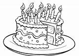 Cake Coloring Birthday Printable sketch template