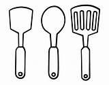 Spatula Coloring Kitchen Drawing Spatulas Book Utensil Clipart Background Transparent Coloringcrew Print Hiclipart sketch template