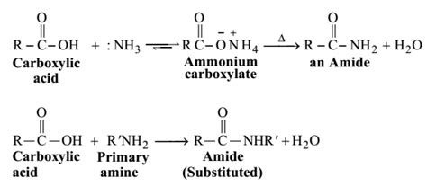 formation  amides  carboxylic acids study page