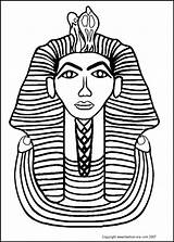 Tutankhamun King Tut Ancient Drawing Pharaoh Mask Egypt Coloring Colouring Egyptian Draw Sketch Pages Costume Sarcophagus Era Kids Tomb Nefertiti sketch template