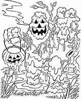 Coloring Halloween Spooky Pages Monster Printable Color Getcolorings Scary Really Print sketch template