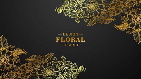 golden floral vector art icons  graphics