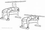 Press Bench Triceps Reverse Workoutlabs Exercise Flat Lying Grip Barbell sketch template
