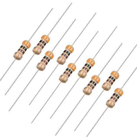 resistors film carbon ohm  watt  uxcell  band color  pcs