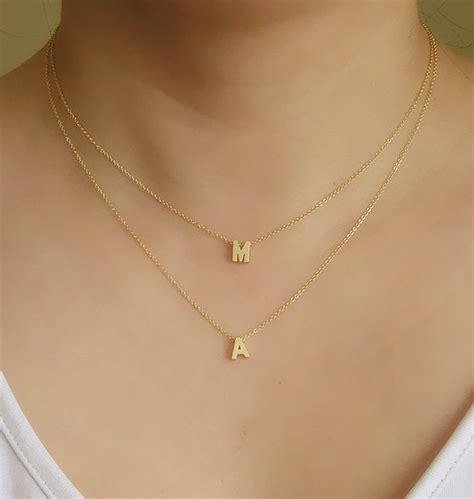 letter  necklace real gold trelet