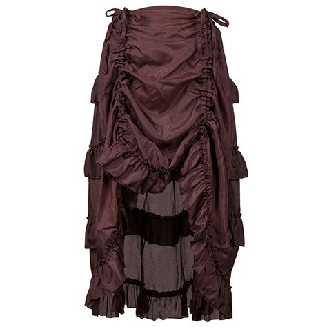 victorian steampunk gothic short front ruffle skirt n12982