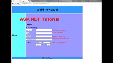 learn asp net tutorial    create  login website connecting hot