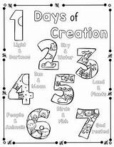 Creation Coloring Days Pages Bible Sunday School Sheets Activities Handwriting Practice Kids Crafts Drawing Preschool Story Lessons Worksheets Children Gods sketch template