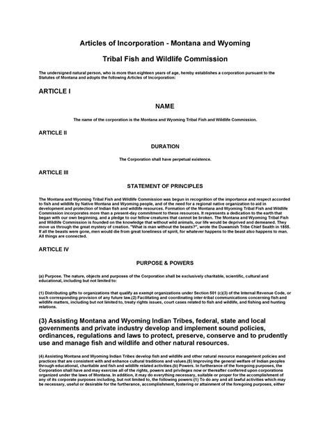 articles  incorporation  templates   state templatelab