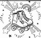 Roller Coloring Skates Skating Skate Derby Sheets Rollschuhe Roulette Pages Rollers Rollerskates Rink Template Bilder Color Sketch Party Excitement Disco sketch template