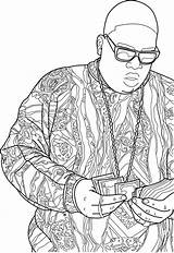 Coloring Pages Biggie Smalls Drawing Notorious Sheets Printable Adult Colouring Contour Illustrator Books Famous Big Bamboo Color Rap Flickr Pad sketch template