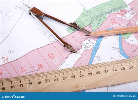 topographic map  district measuring instrument royalty  stock