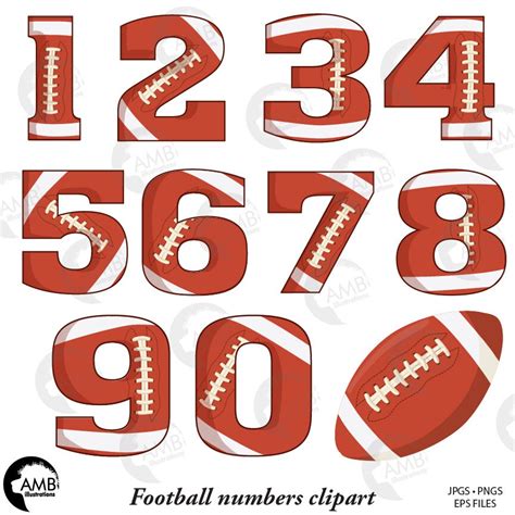 football numbers clipart gridiron clipart sports teams etsy