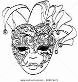 Mask Venetian Purge Sketch Carnival Vector Drawing Printable Masquerade Opera Carnaval Stock Venice Italy Coloring Dibujo Veneciana Masks Illustration Venecia sketch template