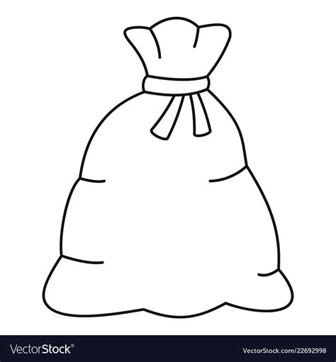 santa sack icon outline style royalty  vector image