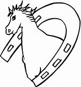 Coloring Horseshoe Horses Horse Shoe Pages Print sketch template