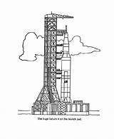 Rocket Saturn Apollo sketch template