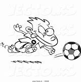 Coloring Soccer Toonaday Vecto sketch template