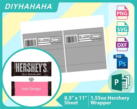 oz hershey candy bar wrapper template blank template psd etsy