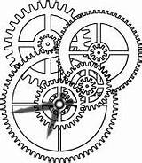 Clock Gears Clocks Reloj Maquinaria Clockwork Engrenages Tatouage Horloge sketch template