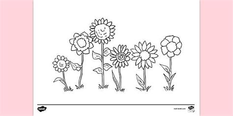 flower garden colouring page colouring sheets