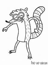 Regular Show Rigby Coloring Print Pages Drawings Color Printable Cartoon Paintingvalley Categories Kids Game sketch template