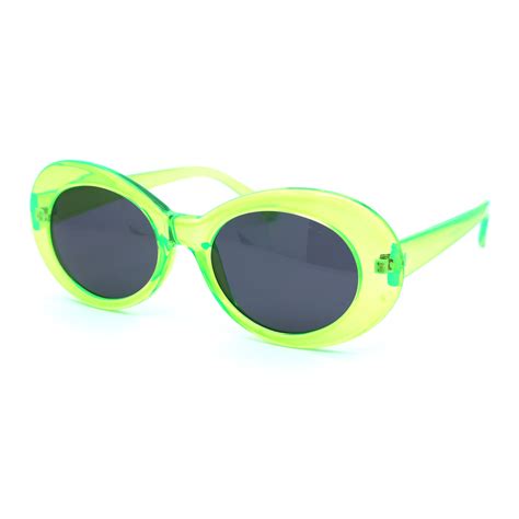sa106 womens mod thick plastic oval round designer sunglasses dark