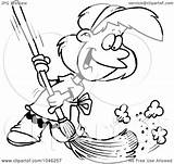 Sweeping Girl Outline Cartoon Clip Toonaday Royalty Illustration Rf Clipart Ron Leishman Line 2021 sketch template