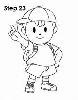 Ness Earthbound Brothers sketch template