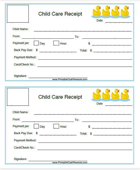 printable daycare invoice template printable templates