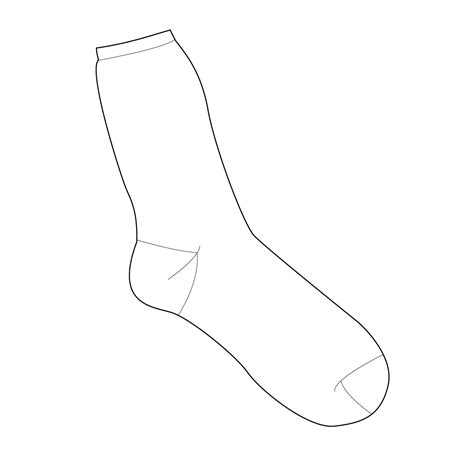 sock template vector  getdrawings