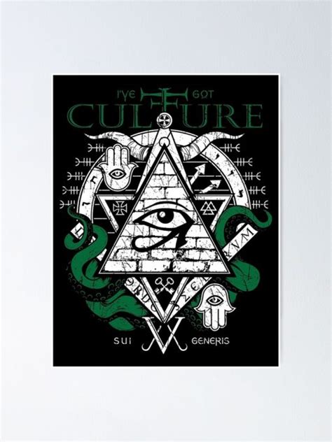 culture illuminati occult symbol poster canvas print wooden hanging scroll frame decor