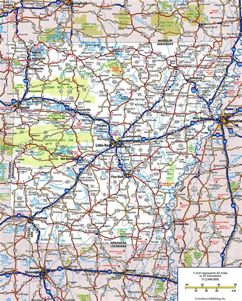 large detailed roads  highways map  arkansas state   cities